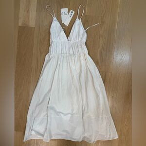 Zara White Strapless Dress